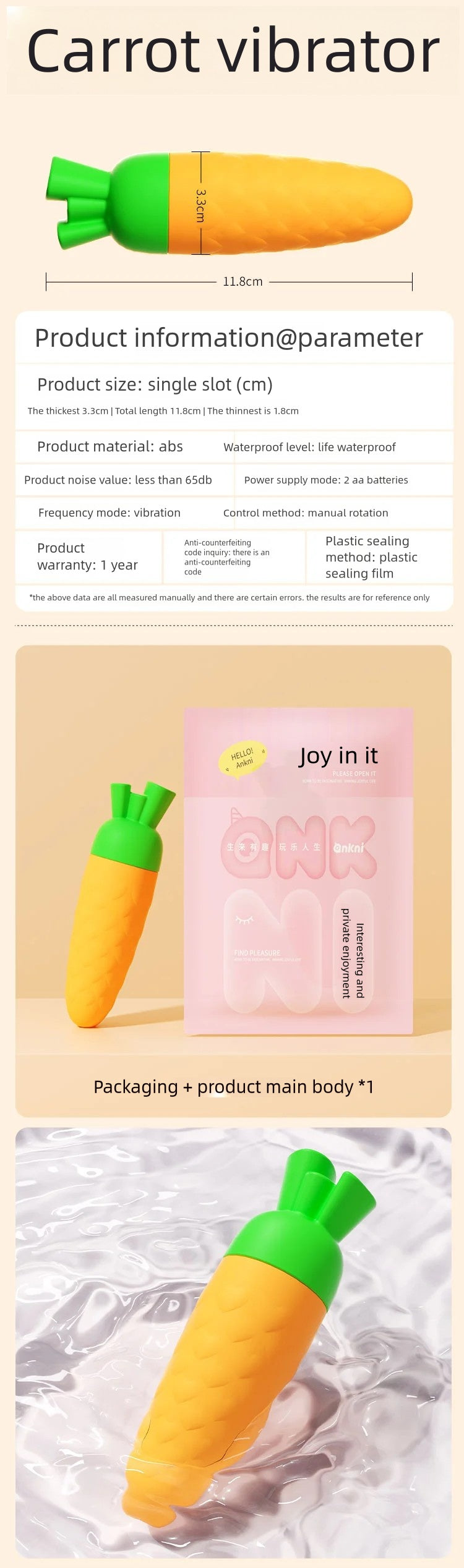 Carrot vibrator stick lady vibrator massage masturbator adult sex toys