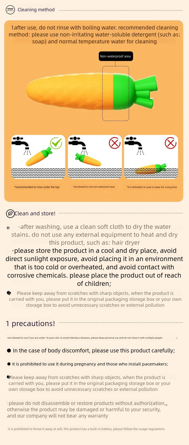 Carrot vibrator stick lady vibrator massage masturbator adult sex toys