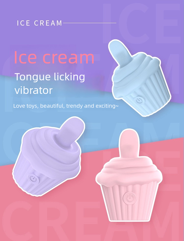 Ice Cream Tongue Lick Jump Egg Cunnilingus Masturbation Toy for Clitoral Stimulation