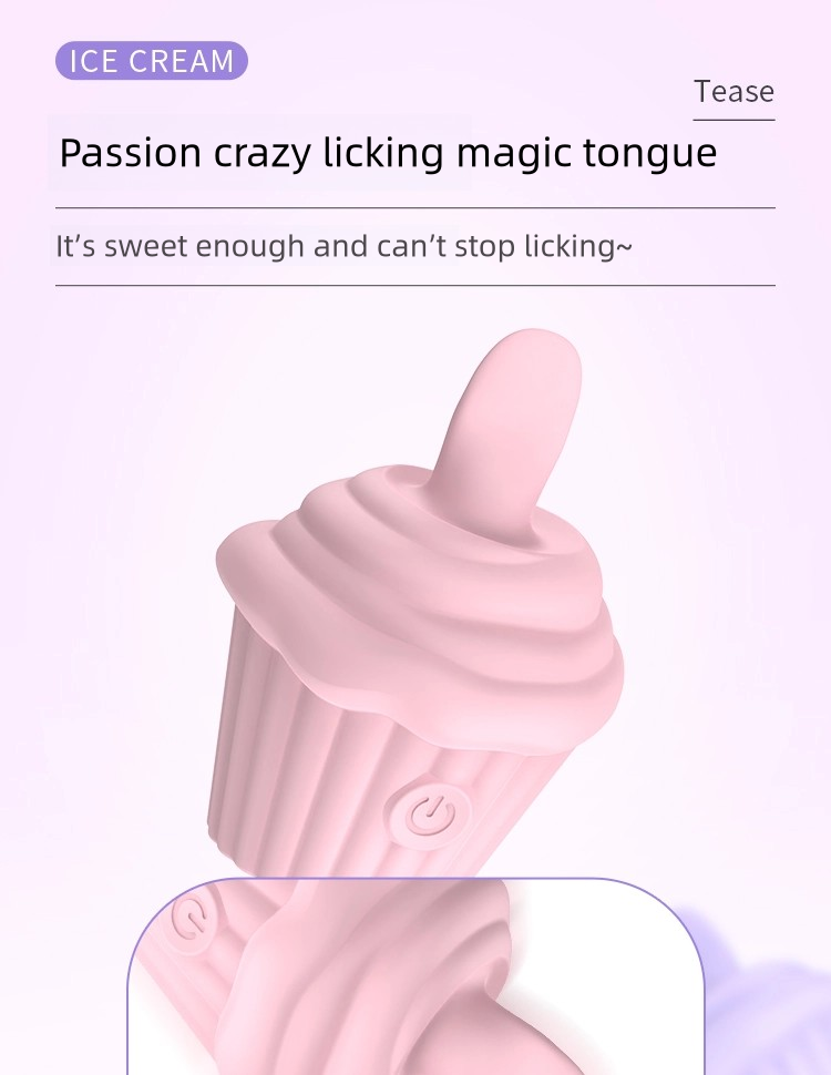 Ice Cream Tongue Lick Jump Egg Cunnilingus Masturbation Toy for Clitoral Stimulation