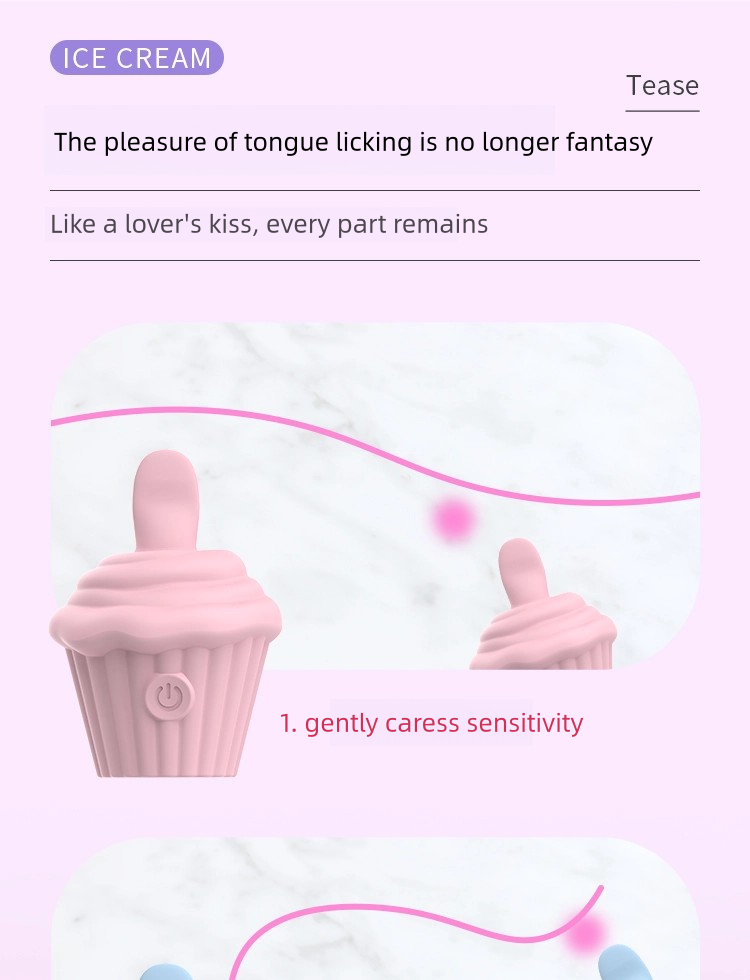 Ice Cream Tongue Lick Jump Egg Cunnilingus Masturbation Toy for Clitoral Stimulation