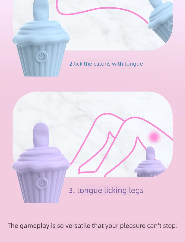 Ice Cream Tongue Lick Jump Egg Cunnilingus Masturbation Toy for Clitoral Stimulation