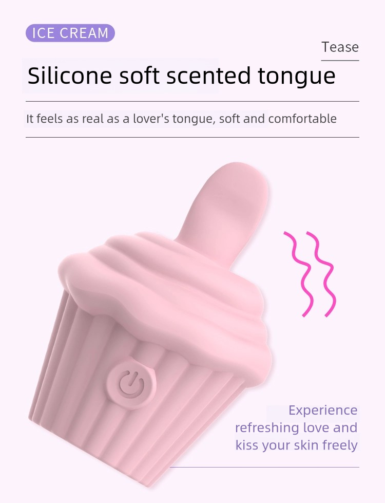 Ice Cream Tongue Lick Jump Egg Cunnilingus Masturbation Toy for Clitoral Stimulation