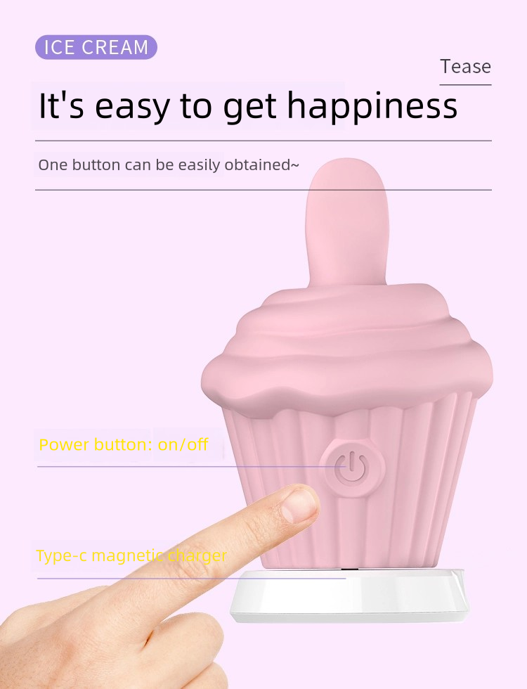 Ice Cream Tongue Lick Jump Egg Cunnilingus Masturbation Toy for Clitoral Stimulation