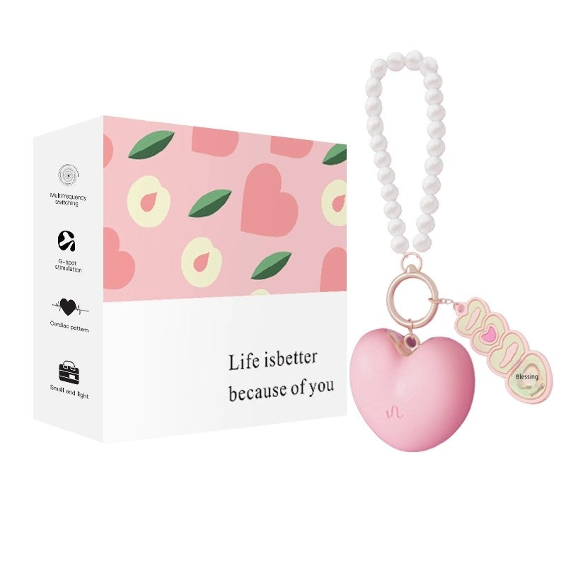 Heart-Shaped Keychain Mini Egg Vibrator – Adult Foreplay Toy for Women