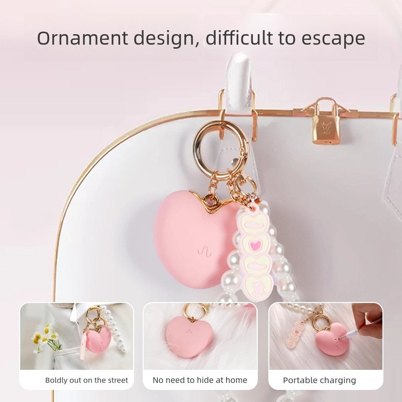 Heart-Shaped Keychain Mini Egg Vibrator – Adult Foreplay Toy for Women