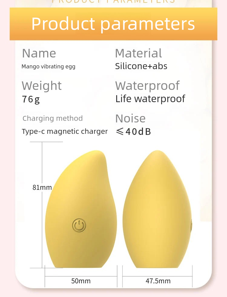 Soft silicone mango vibrating egg nipple massager female masturbator