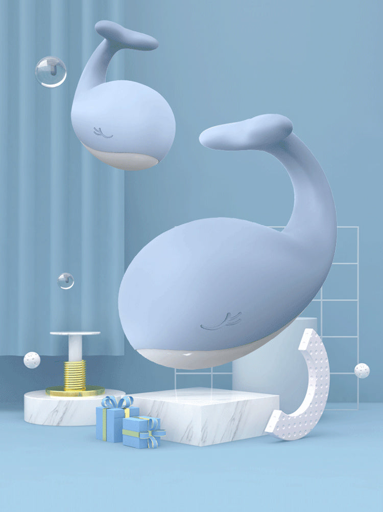Cute whale-inspired personal massager designed for shared playful moments